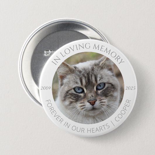 In Loving Memory Benutzerdefiniertes Haustierfoto Button (Vorne & Hinten)
