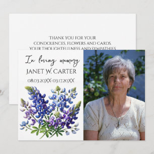 In Loving Memory Bluebonnets Texas Florale Beerdig Einladung