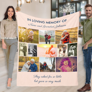 In Loving Memory Blush Rosa Fotocollage Fleecedecke
