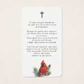 In Loving Memory Cardinal Memorial Prayer Card (Rückseite)