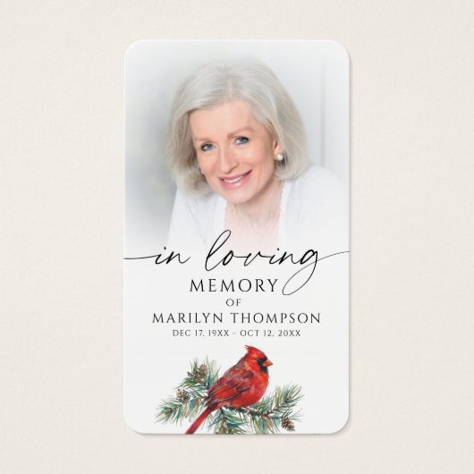 In Loving Memory Cardinal Memorial Prayer Card (Vorderseite)