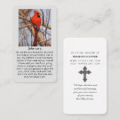 In Loving Memory Cardinal Sympathy Card Visitenkarte (Vorne/Hinten)
