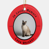 In Loving Memory Cat Photo Memorial Keramik Ornament (Links)