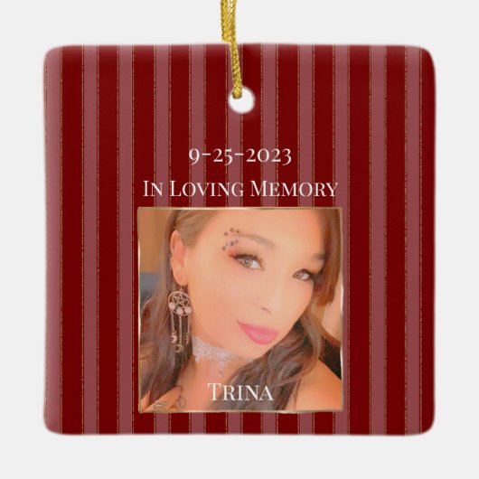In Loving Memory Christmas Keramikornament (Vorderseite)