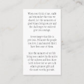 In Loving Memory Classic Photo Prayer Card Visitenkarte (Rückseite)