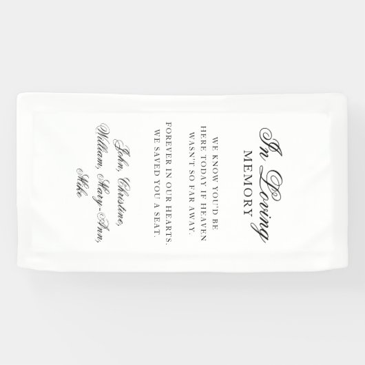 "In Loving Memory" Classic Wedding Memorial Banner (Horizontal)