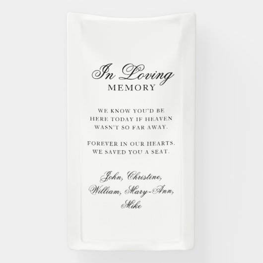 "In Loving Memory" Classic Wedding Memorial Banner (Vertikal)