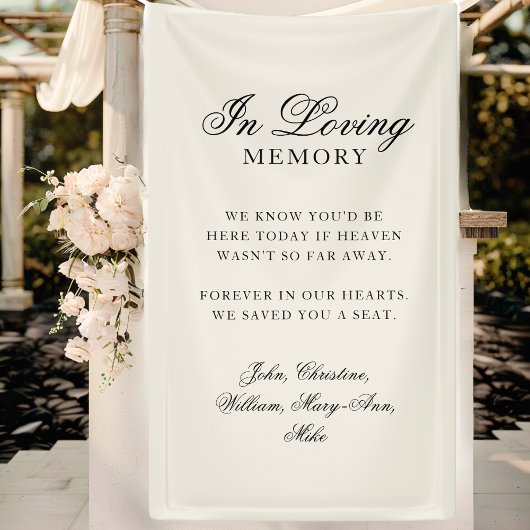 "In Loving Memory" Classic Wedding Memorial Beige Banner