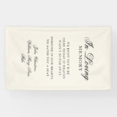 "In Loving Memory" Classic Wedding Memorial Beige Banner (Horizontal)