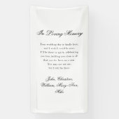 "In Loving Memory" Classic Wedding Memorial White Banner (Vertikal)