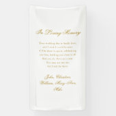 "In Loving Memory" Classic Wedding Memorial White Banner (Vertikal)