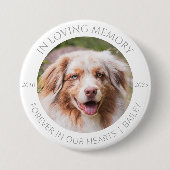 In Loving Memory Custom Pet Photo & Name Badge Button (Vorderseite)