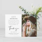 In Loving Memory Custom Photo & Message Sympathy Dankeskarte (Stehend Vorderseite)