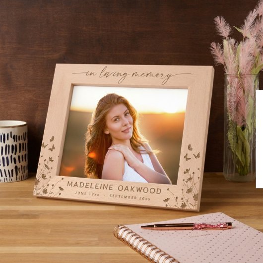 In Loving Memory Custom Wildflower Memorial  Geätzte Rahmen