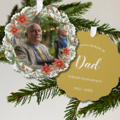 In Loving Memory Dad Picture Memorial Ornament Karte
