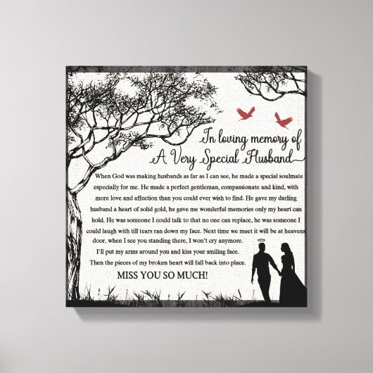 In Loving Memory/Ehemann Leinwanddruck (Vorderseite)