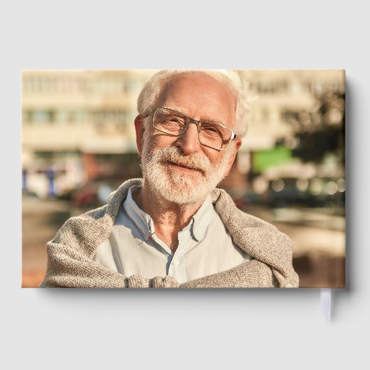 In Loving Memory Elegant Script 2-Photo Guest Book Gästebuch (Rückseite)