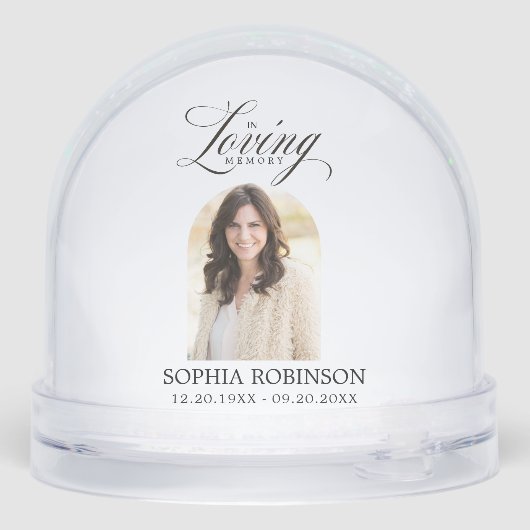 In Loving Memory Elegant Script Memorial Schneekugeln (Rückseite)