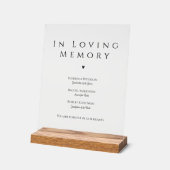In Loving Memory Elegant Wedding Acrylic Sign Acrylschild (Winkel)