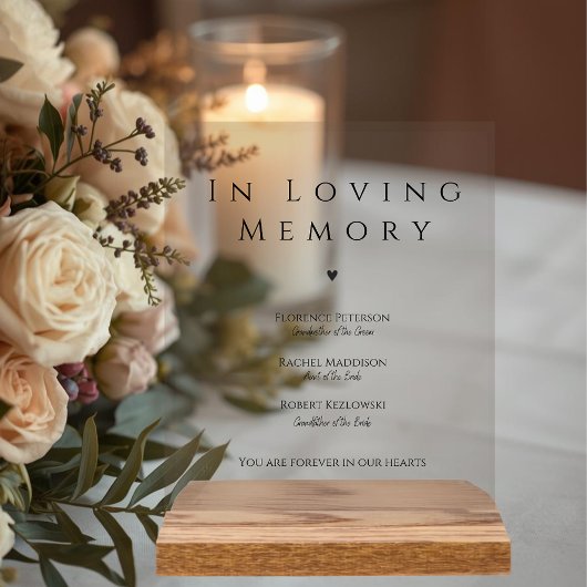 In Loving Memory Elegant Wedding Acrylic Sign Acrylschild