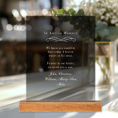 "In Loving Memory" Elegant Wedding Memorial  Acrylschild
