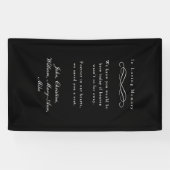 "In Loving Memory" Elegant Wedding Memorial Black Banner (Horizontal)