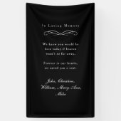 "In Loving Memory" Elegant Wedding Memorial Black Banner (Vertikal)