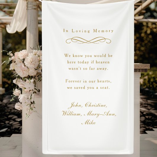 "In Loving Memory" Elegant Wedding Memorial White Banner