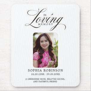 In Loving Memory Elegante Schrift Memorial Mousepad