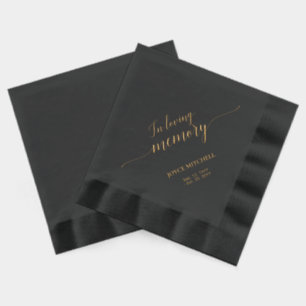In Loving Memory Elegante Schriftzug-Gedenkfeier Servietten Mit Folie