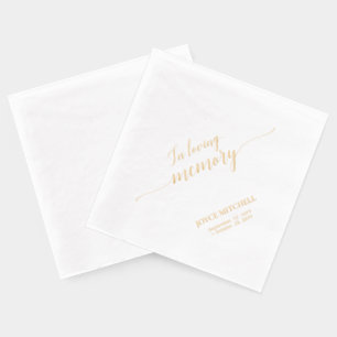 In Loving Memory   Elegante Schriftzug-Gedenkfeier Servietten Mit Folie