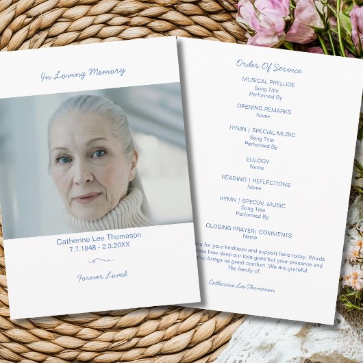 In Loving Memory Elegantes Bestattungs-Foto-Progra Programm