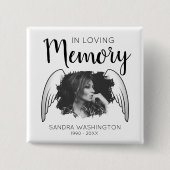 In Loving Memory | Engelsflügel | Fotogedenktafel Button (Vorderseite)