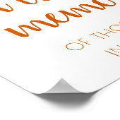 In Loving Memory Fall Orange Memorial Poster (Ecke)