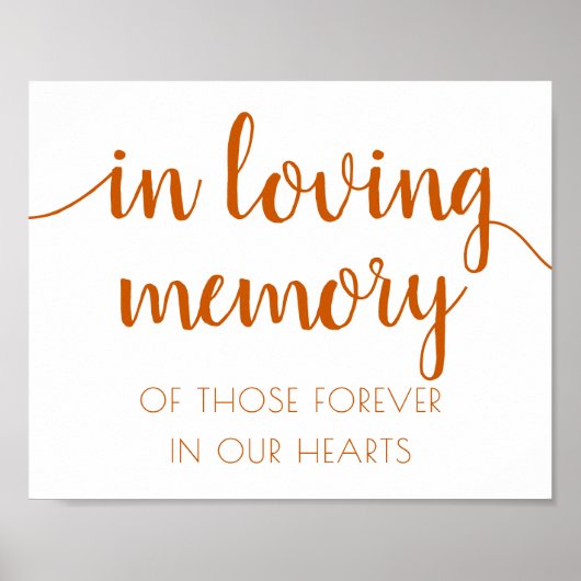In Loving Memory Fall Orange Memorial Poster (Vorne)