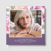 In Loving Memory Floral Beerdigung 12x12 Gästebuch (Vorderseite)