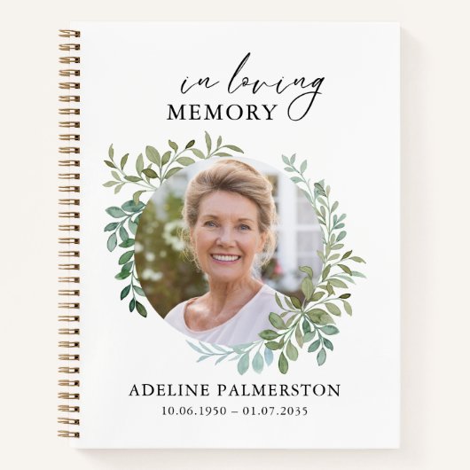 In loving Memory Floral Funeral Memorial Notizblock (Vorderseite)
