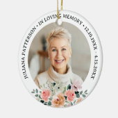 In Loving Memory Floral Funeral Memorial Photo Keramik Ornament (Links)