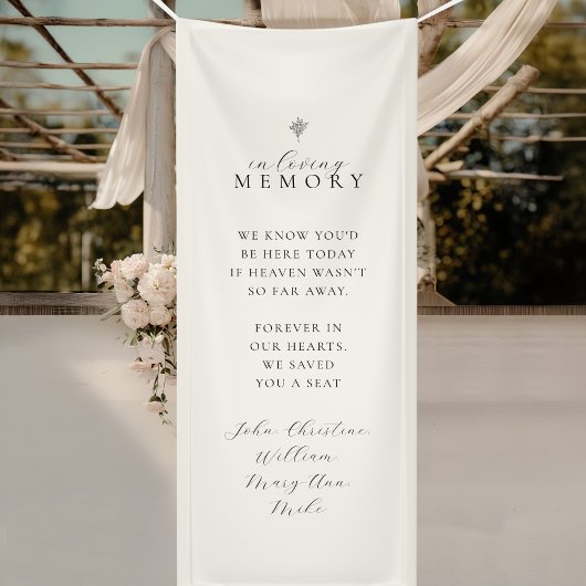 In Loving Memory! Floral Line Art Bouquet Wedding Banner