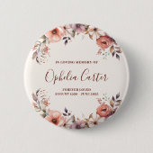 In Loving Memory Florale Aquarell benutzerdefinier Button (Vorderseite)
