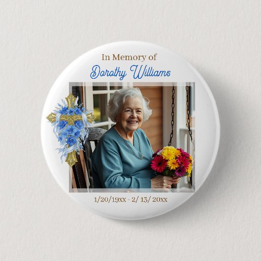 In Loving Memory | Foto-Andenken Button (Vorderseite)