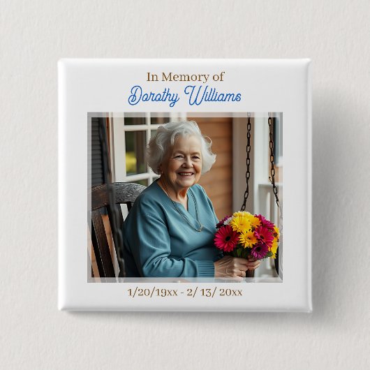 In Loving Memory | Foto-Andenken Button (Vorderseite)