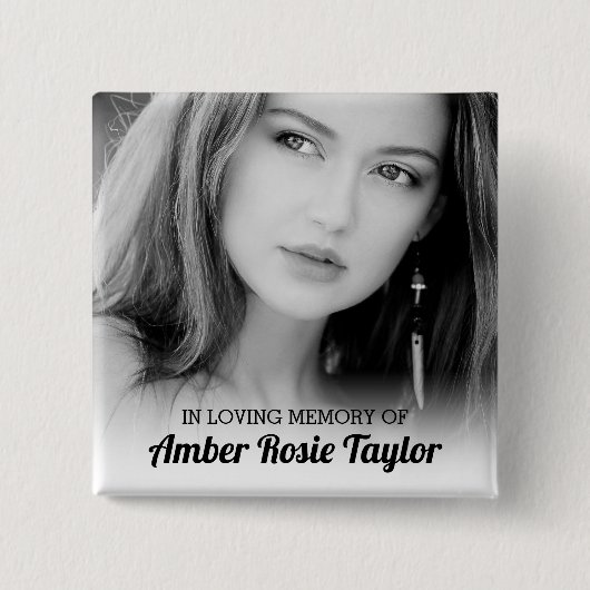 In Loving Memory | Foto-Andenken Button (Vorderseite)