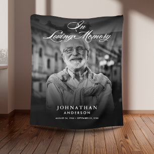 In Loving Memory Foto Elegante Schrift Fleecedecke