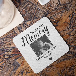 In Loving Memory Foto-Gedenkfeier Rechteckiger Pappuntersetzer
