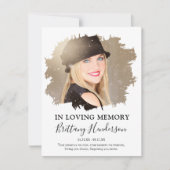 In Loving Memory | Foto-Gedenkkarte Dankeskarte (Vorderseite)