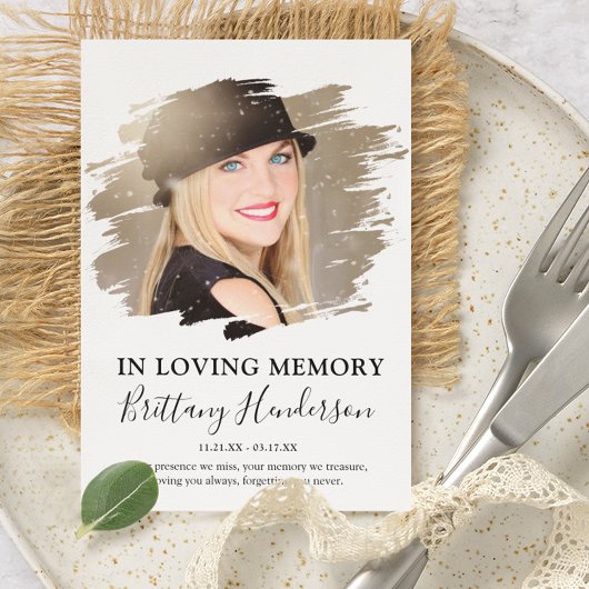 In Loving Memory | Foto-Gedenkkarte Dankeskarte