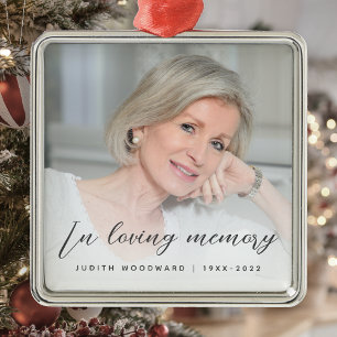 In Loving Memory Foto-Gedenkstein Grau Ornament Aus Metall