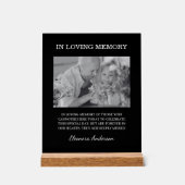In Loving Memory Foto Hochzeit Schwarz Weiß Acrylschild (Vorderseite)