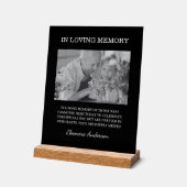 In Loving Memory Foto Hochzeit Schwarz Weiß Acrylschild (Winkel)